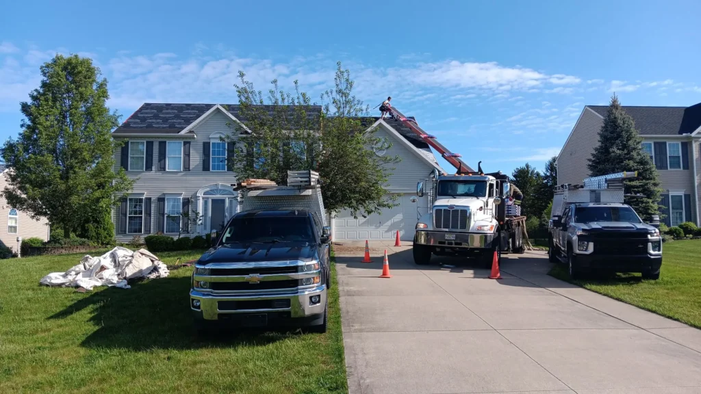 about-trucks outside-buckeye state roofing-hinckley