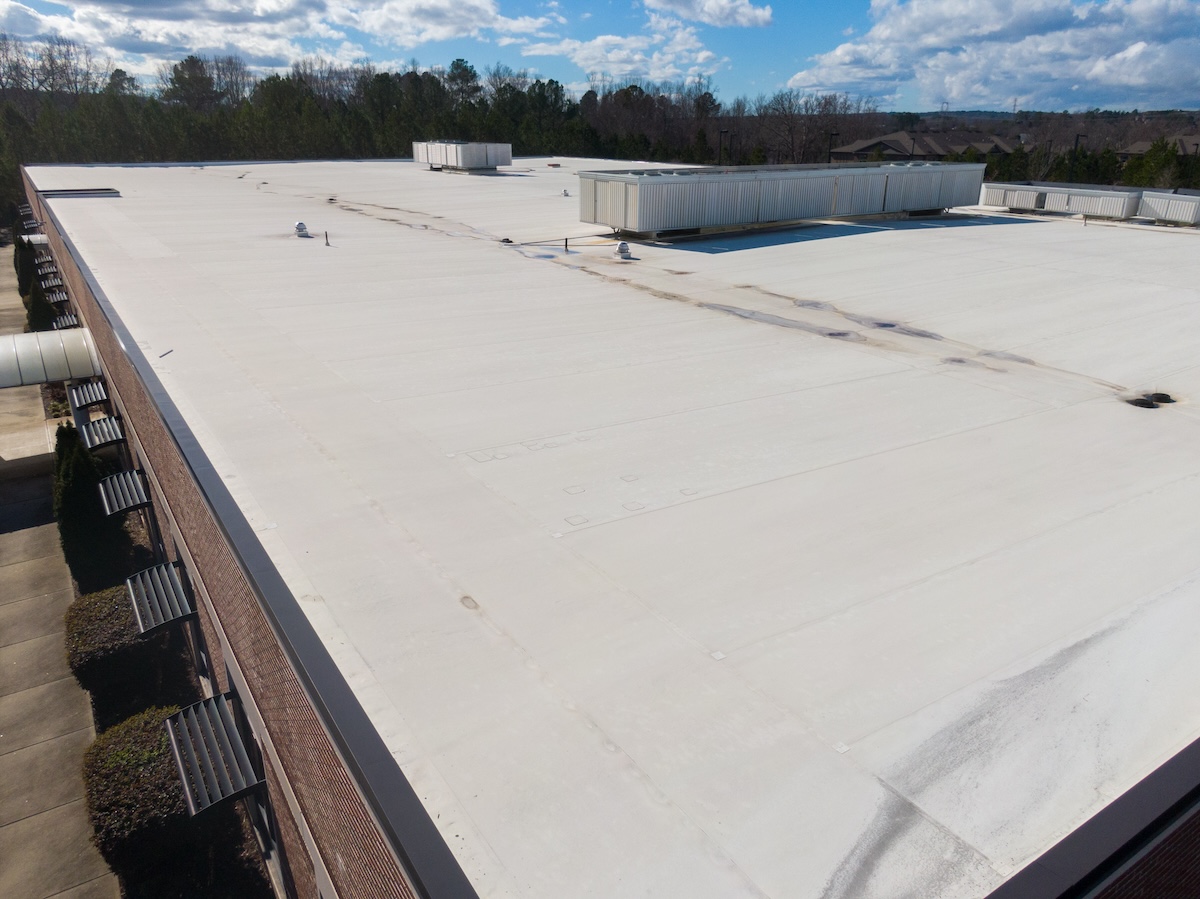 Drone Photos of TPO Commercial & Residential Roofing