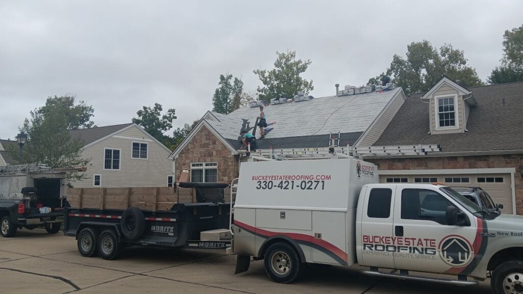 Buckeye branded truck outside of house