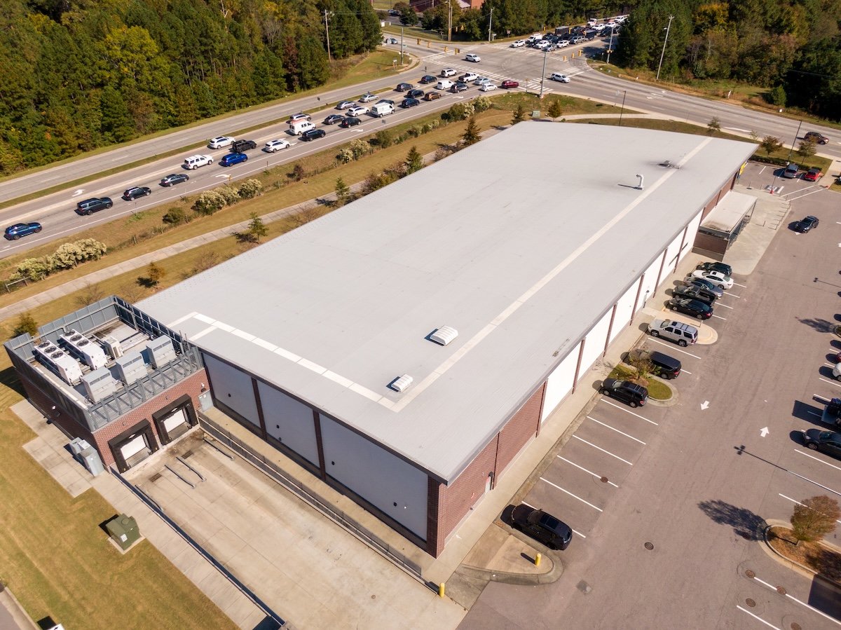 Drone Images of a Large Commercial Roof.