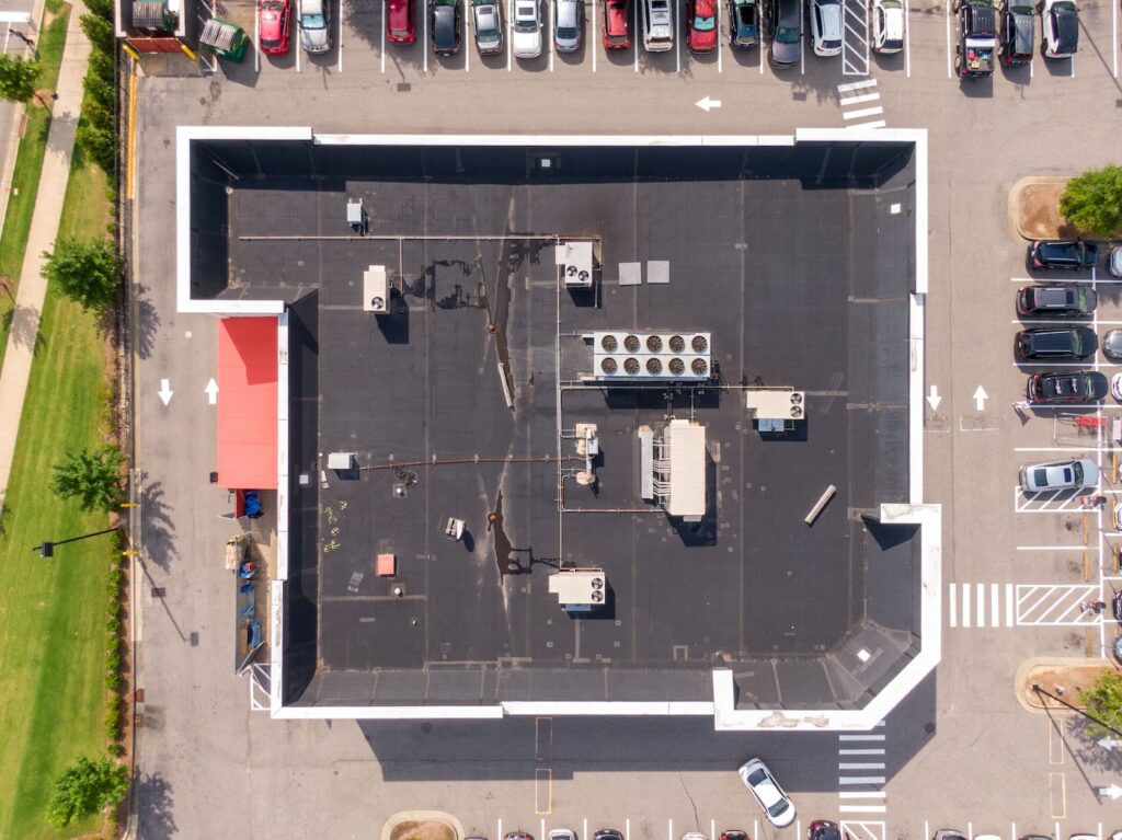 aerial view of epdm roof