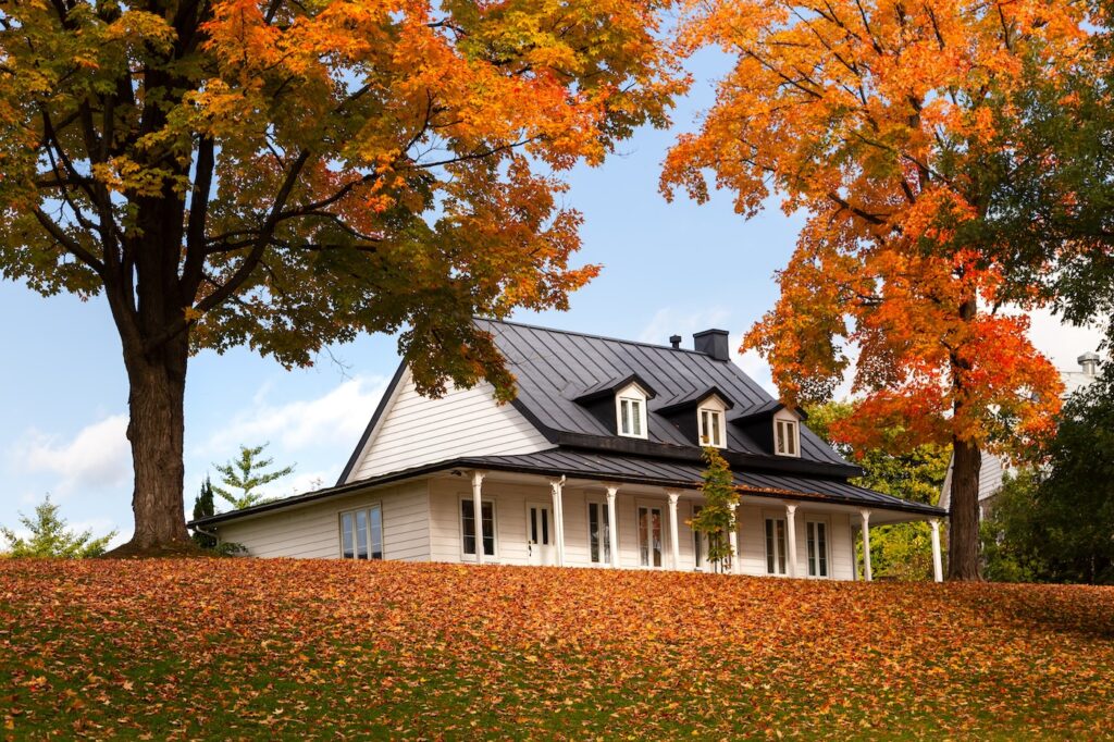 metal roof installation in fall
