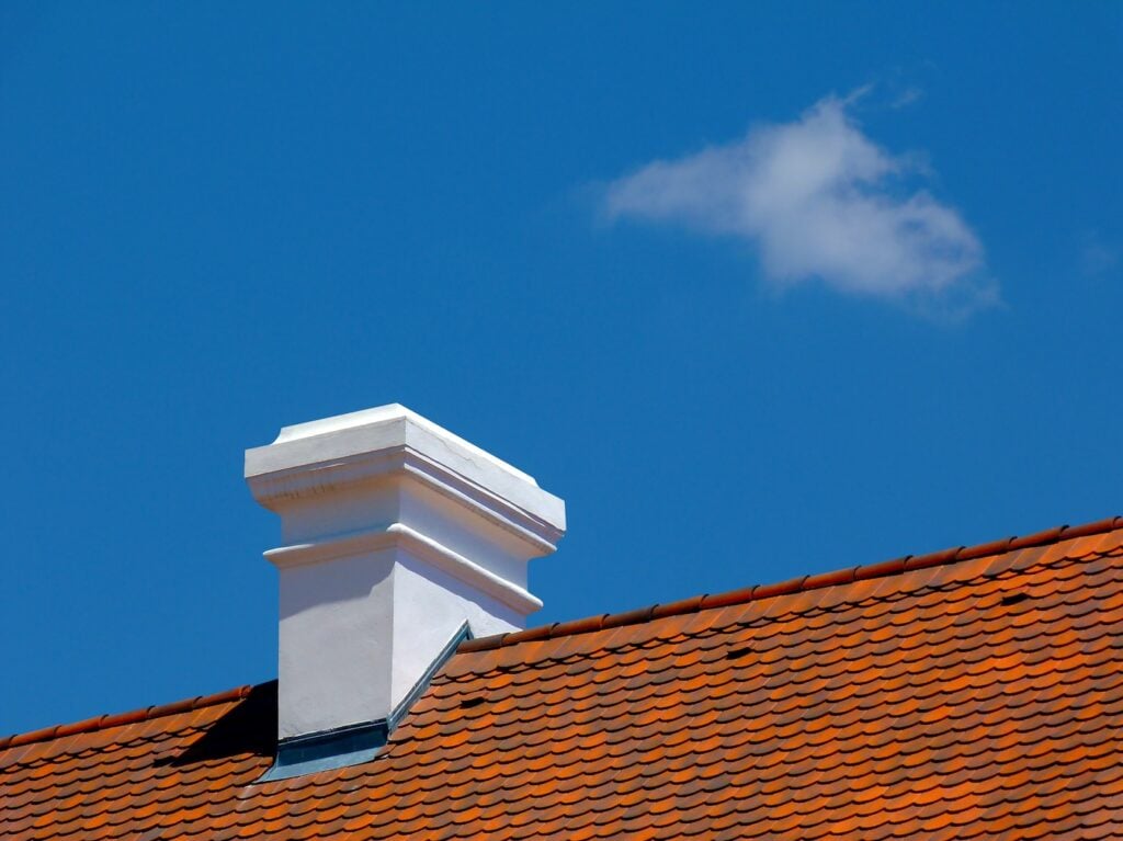 metal roof flashing on chimney