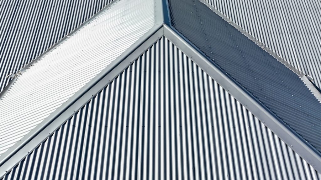 corrugated iron roof in the sunshine