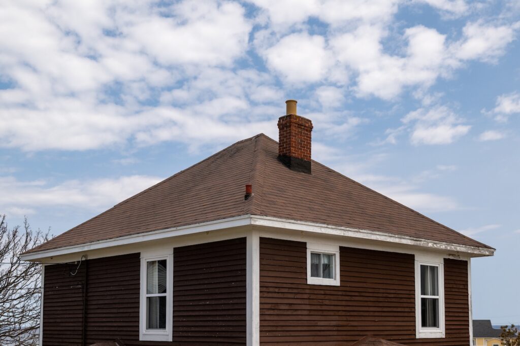 hip roof brown