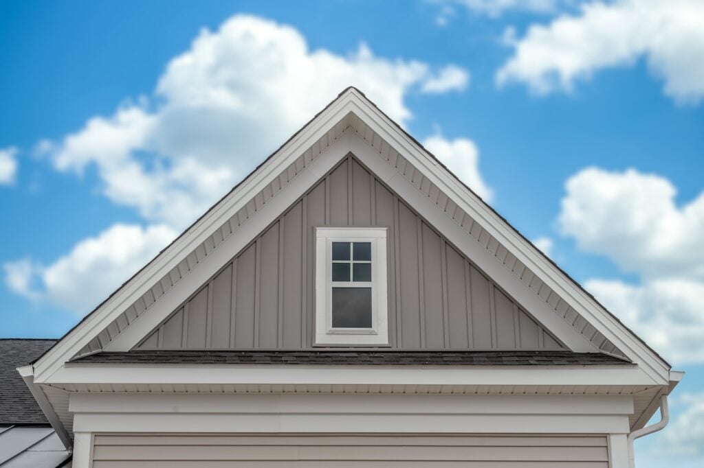 vertical siding on gable roof