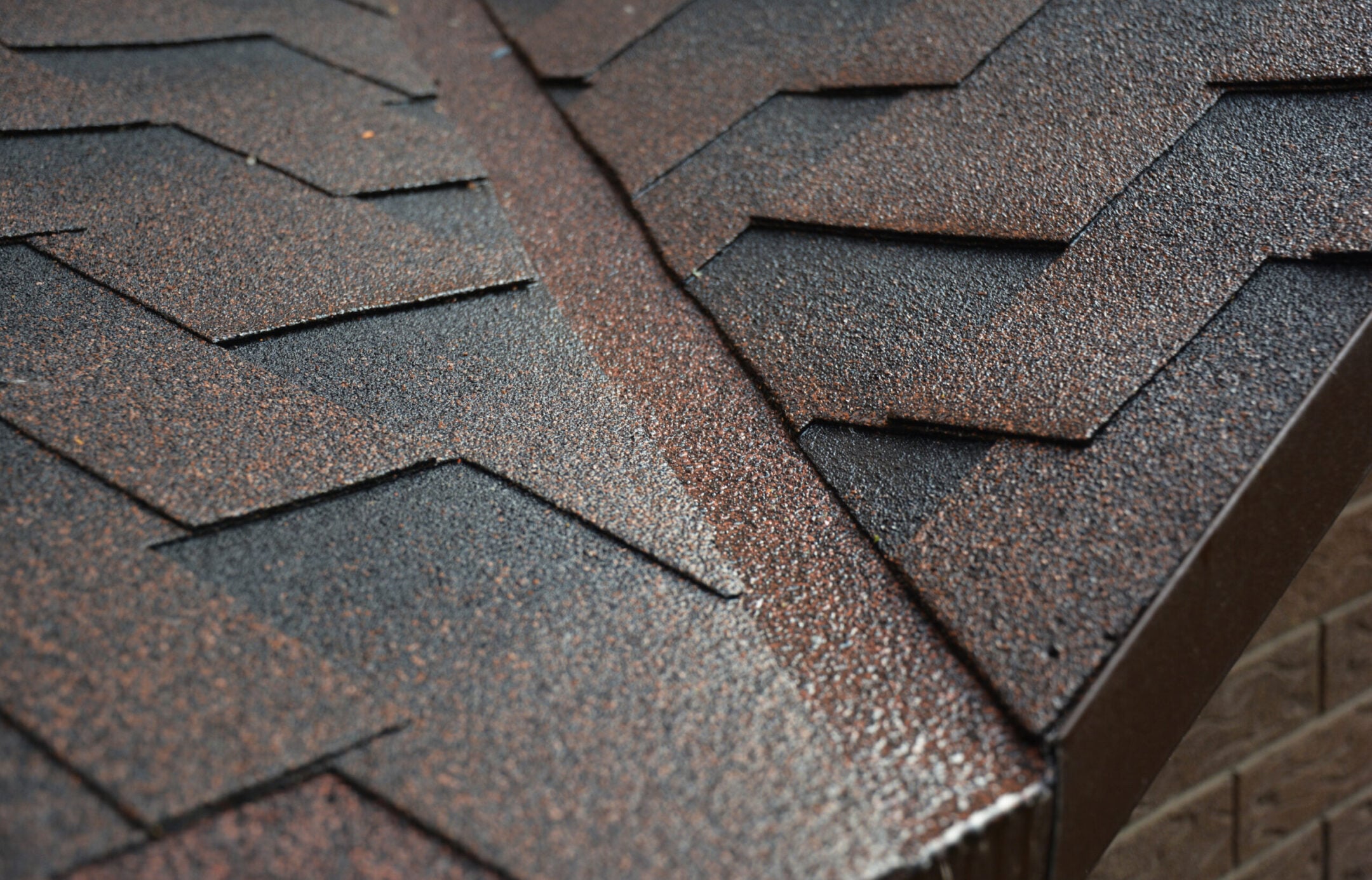 Asphalt shingled roofing construction.