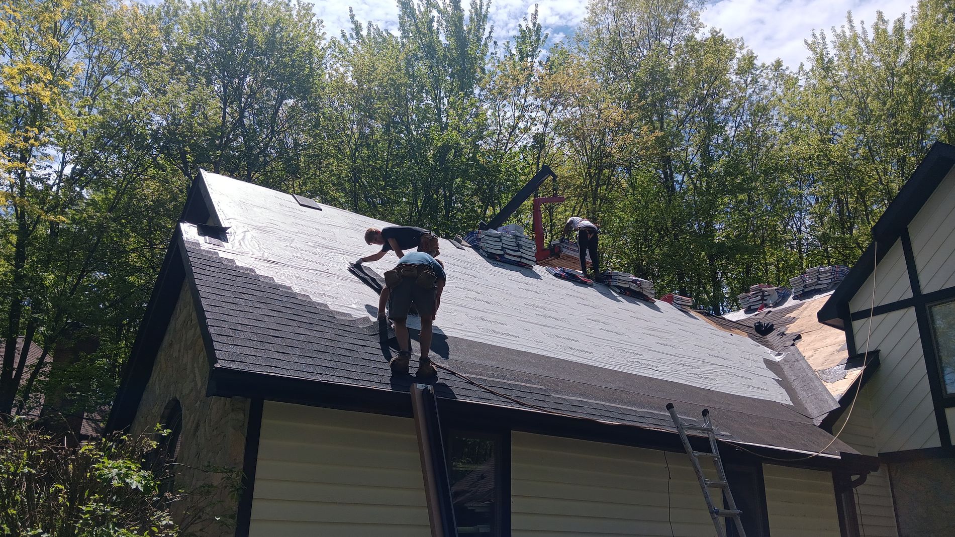 Buckeye State Roofing team working on emergency roof repair