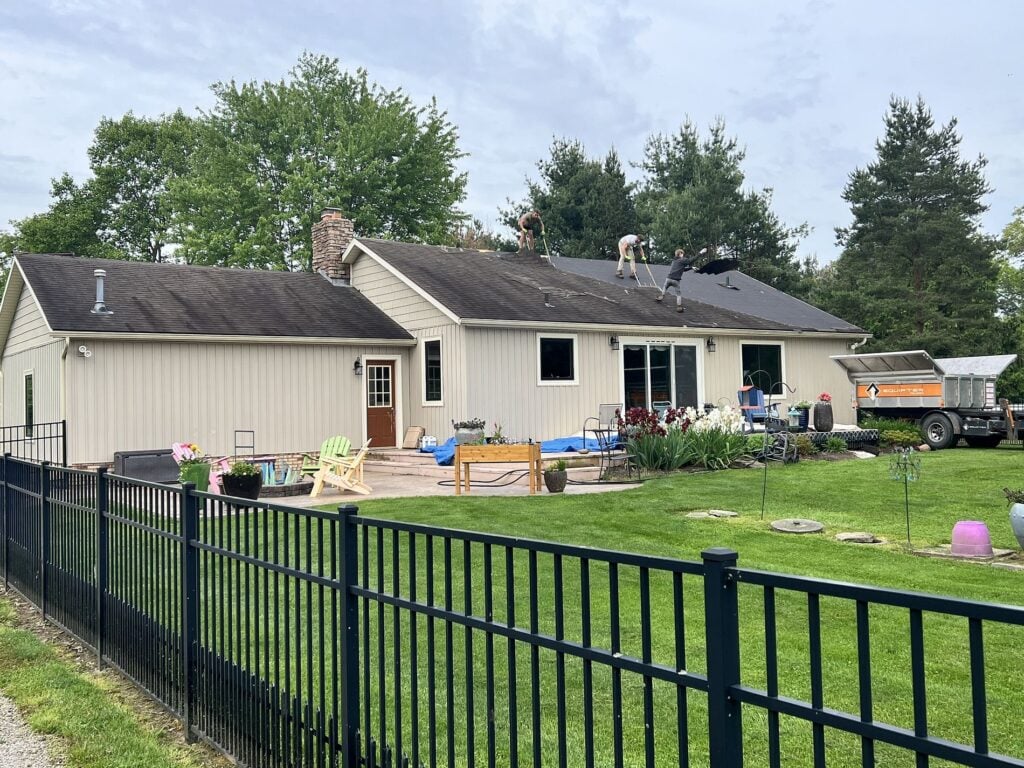 Roof repair by Buckeye Roofing in progress