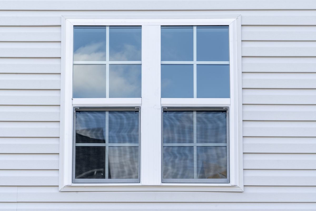 window types white siding